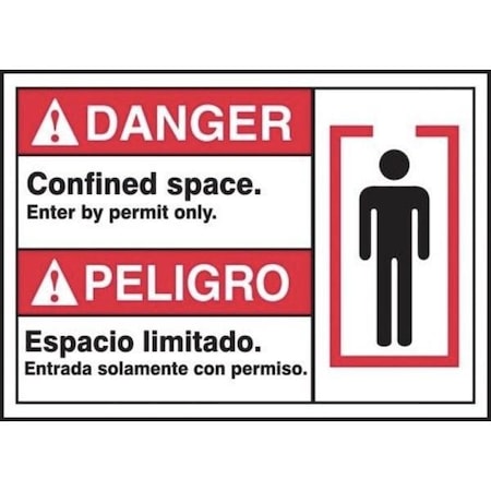 Accuform BILINGUAL ANSI SIGN  CONFINED SPACE MTAS110VP MTAS110VP
